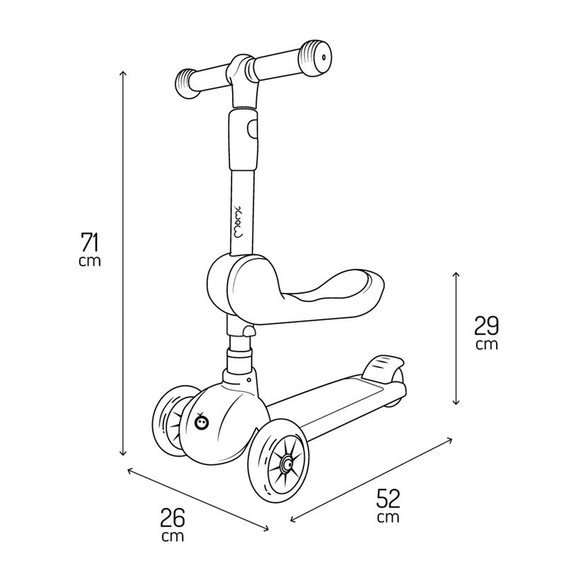 MoMi Kiuru Scooter And Ride-On Pink