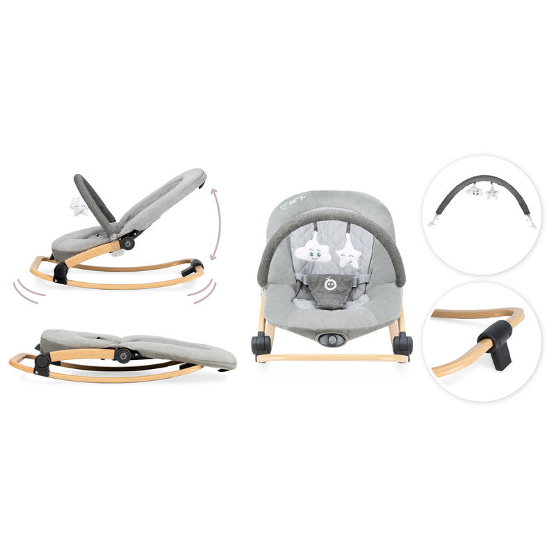 MoMi Lumiwood Bouncer Grey