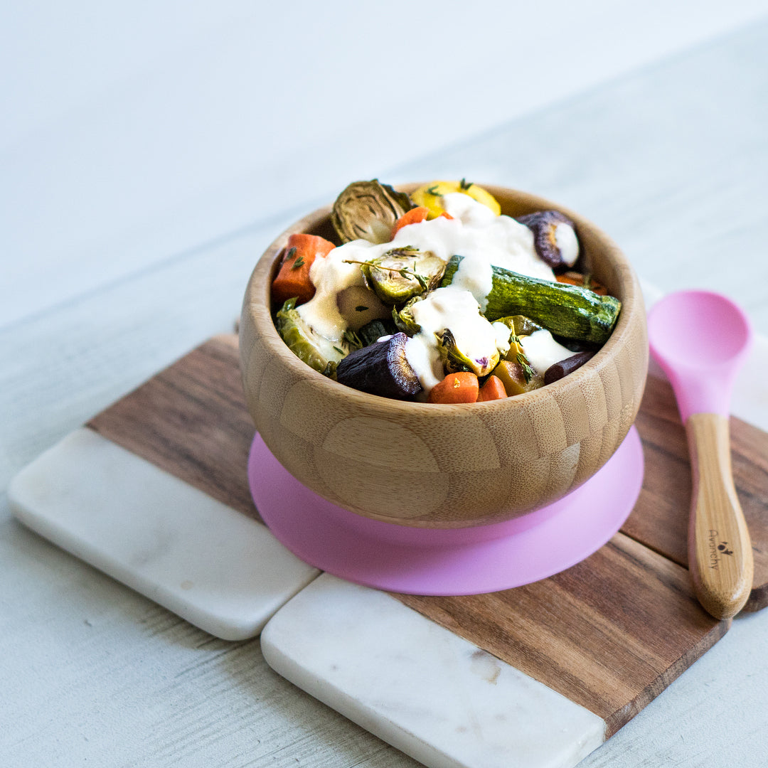 Avanchy - Baby Bamboo Stay Put Suction BOWL + Spoon PK