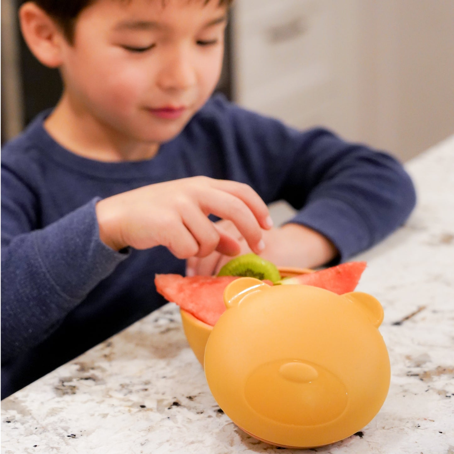 Melii Silicone Brown Bear Bowl with Lid 350 ml - Airtight & Leakproof Food Storage for Babies, Toddlers, Kids - BPA Free, Microwave Safe, Perfect for On-the-Go Meals Snacks