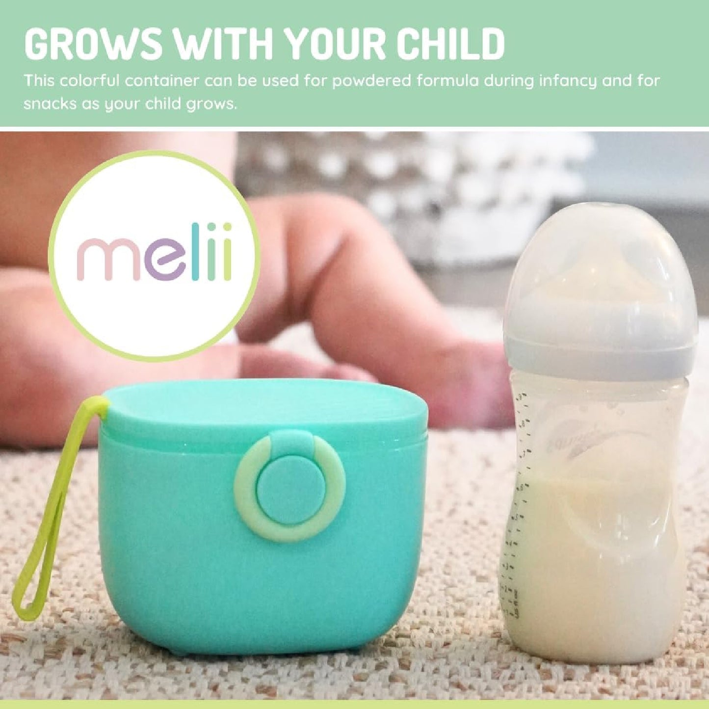 Melii Travel Formula Container with Scoop - Blue (6pc/inner)