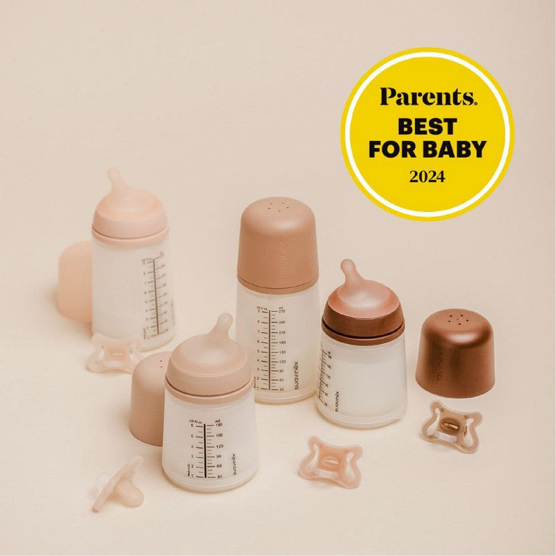 Suavinex Zero Zero Anti Colic Baby Feeding Bottle, No 1 Spanish Baby Feeding Bottle Brand, Perfect for Breastfeeding Babies 180ml x2 Set of 2 - Light