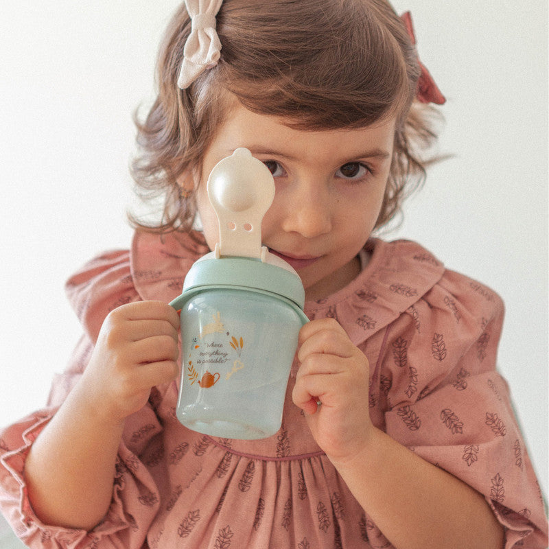 Suavinex Baby Training Cup with Rigid Spout & Removable Handles Spill-proof Ergonomic Shape Designed for Small Hands 6M+ 200ml Pink