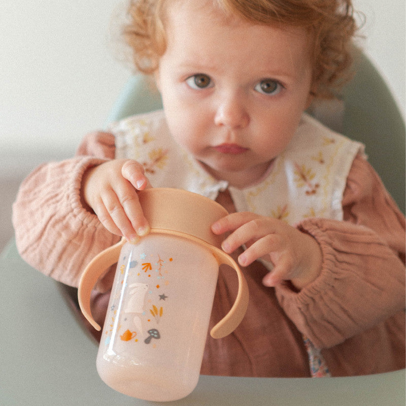 Suavinex Baby Training Cup for Babies 12M+ Leak Proof 360° Perfect Spill-proof for Drinking from any Side of the Rim without Getting Wet 340ml Beige