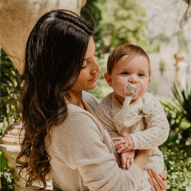 Suavinex SX Pro Ultra Soft Butterfly Shape Baby Pacifier for Babies 0-6 months with Silicone Nipple Physiological Teat Safe for Baby Pack of 2 - Beige