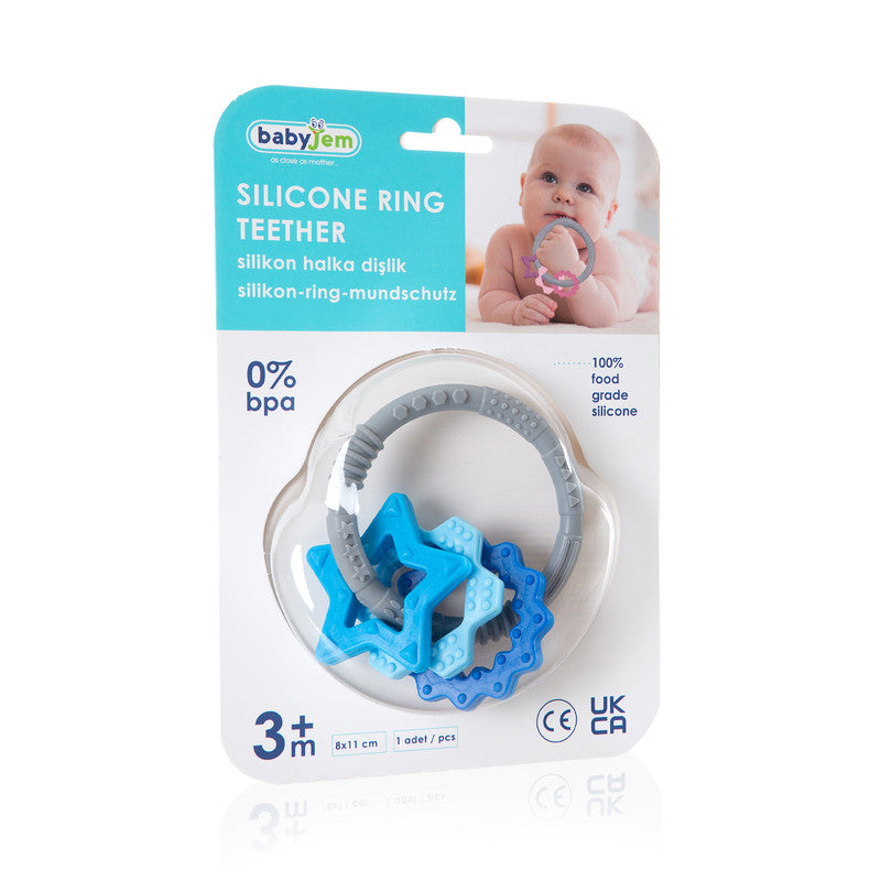 BABYJEM SILICON RING TEETHER / BLUE