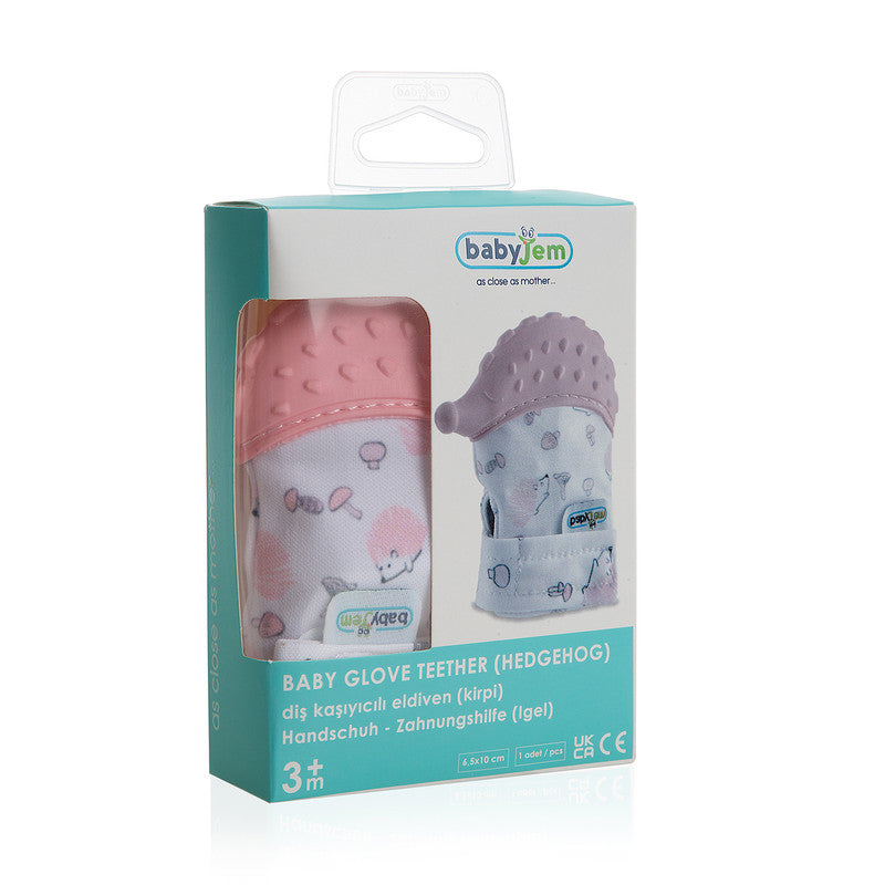 BABYJEM BABY TEETHERING GLOVES /HEDGEHOG / PINK