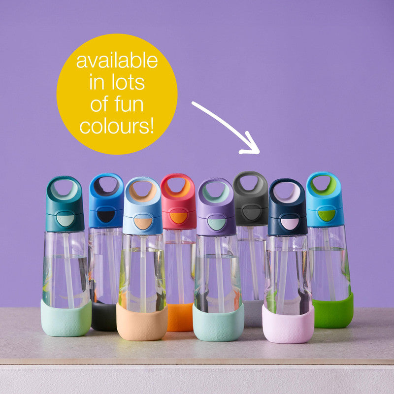 b.box TritanTM Drink & Water Bottle | Easy Grip Bottle and Leakproof Lid | Cool Modern Child Friendly Design, Best for After Sippy Cup | 600ml/20 | Indigo