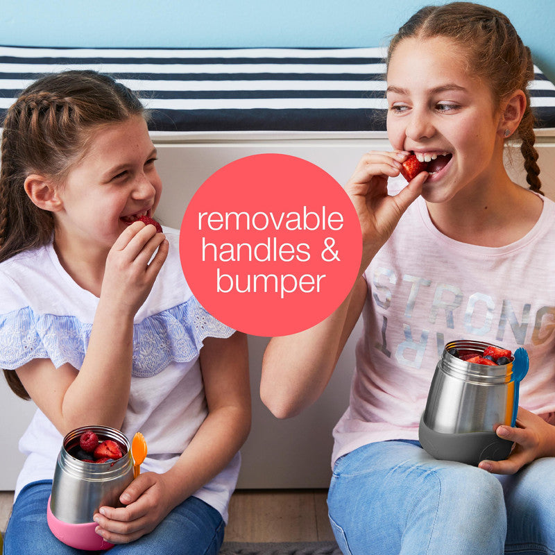 b.box Insulated Food Jar | Easy Open Container for Toddlers | Double Wall Stainless Steel, Keeps Food Cold up to 7hrs, Warm up to 5hrs | 335ml/11 | Pink