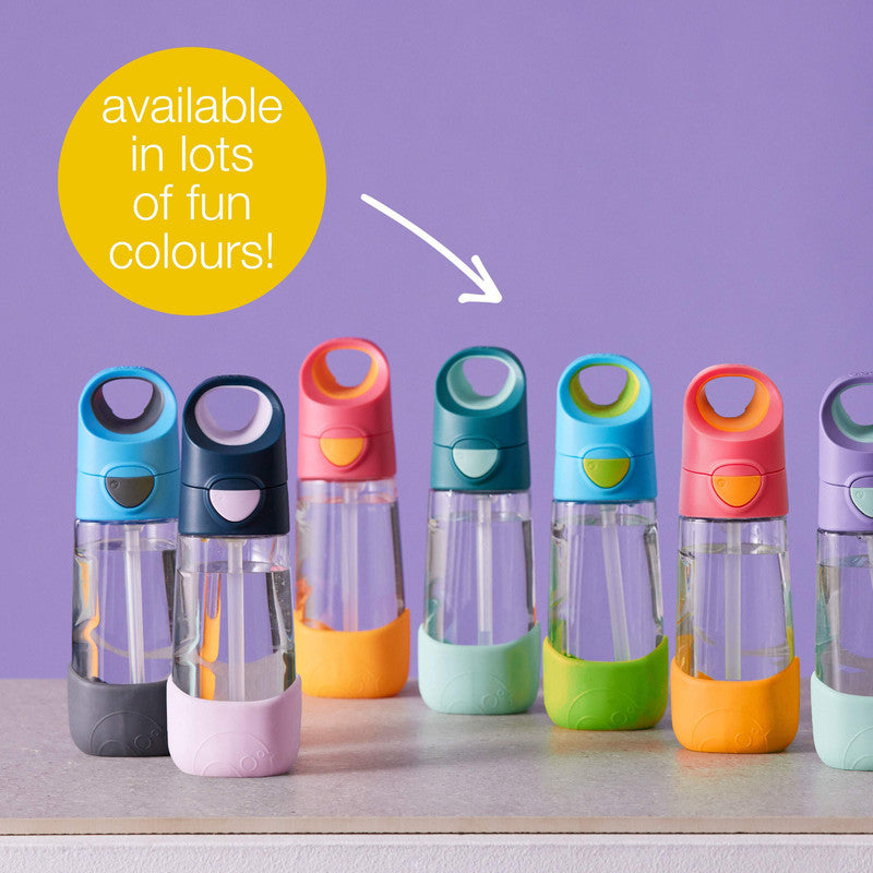 b.box TritanTM Drink & Water Bottle | Easy Grip Bottle and Leakproof Lid | Cool Modern Child Friendly Design, Best for After Sippy Cup | 450ml/15 | Purple