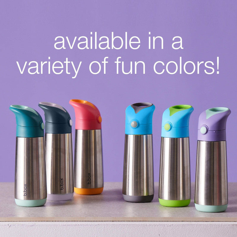 b.box Insulated Drink & Water Bottle | Insulated Double Wall Stainless Steel | Keeps Drinks Cold up to 8hrs, Warm up to 6hrs | 350ml/12 | PURPLE