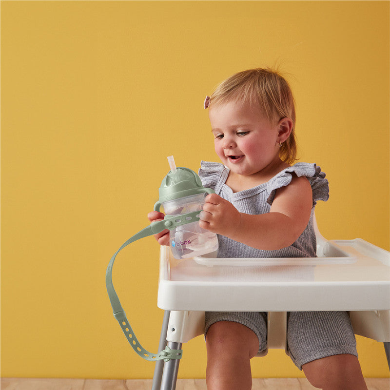b.box Connect-a-Cup | Universal Tether Strap for Bottles, Cups & Toys | Prevents Drops & Lost Items | Adjustable, Easy Attach Design | Baby & Toddler Friendly | SAGE