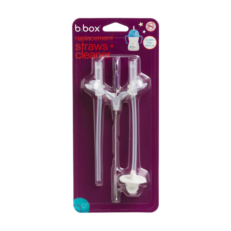 b.box Sippy Cup Replacement Straw Pack: Includes 1 Replacement Straw with Weight, 1 Cleaning Brush, Fits b.box Sippy Cups | Clear