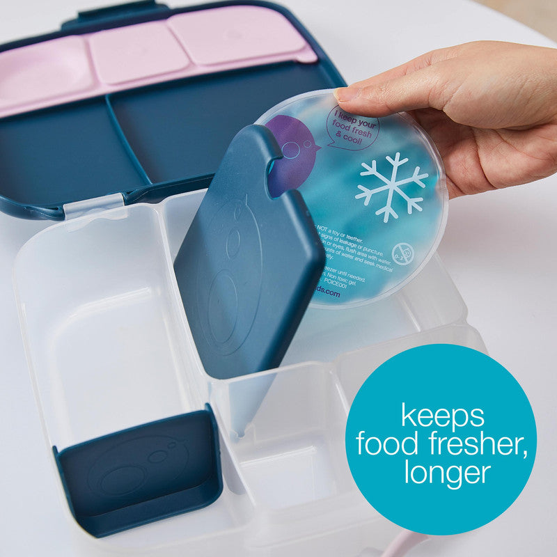 b.box Gel Cooler Twin Pack | Reusable Gel Ice Pack for Lunchbox and Lunchbag | Kids Ice Packs for Boo Boos | Non Toxic Gel | Value Twin Pack | Clear