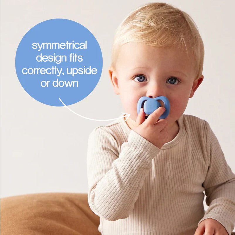 b.box Pacifier Silicone 2 Twin Pack – Ocean/Sky | Soft Orthodontic Soother for Newborns | Lightweight & Durable Design | 0m+ | OCEAN/SKY