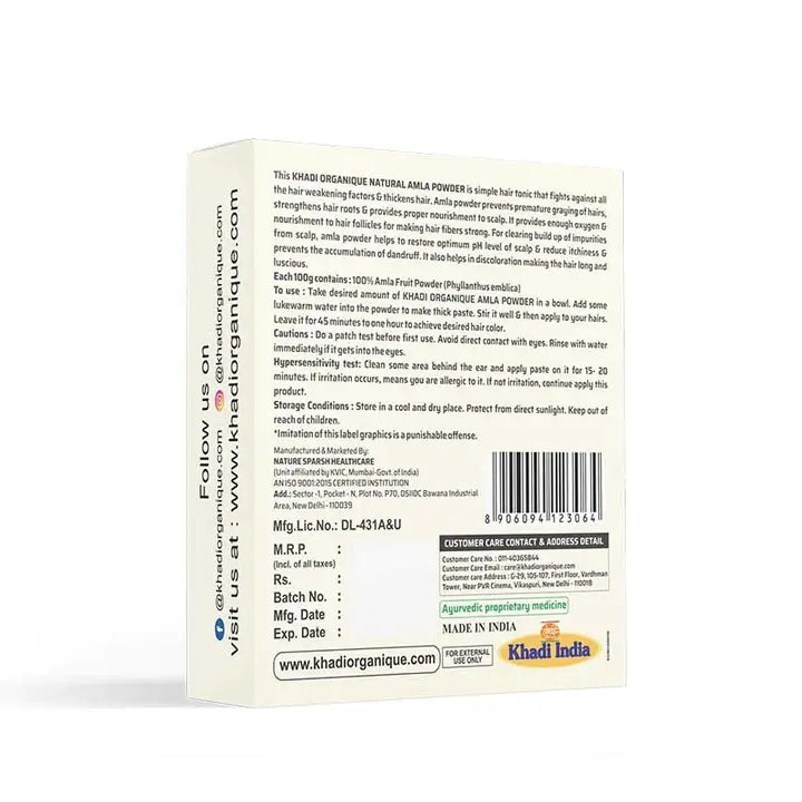 Khadi Organique Organic Amla Powder 100g