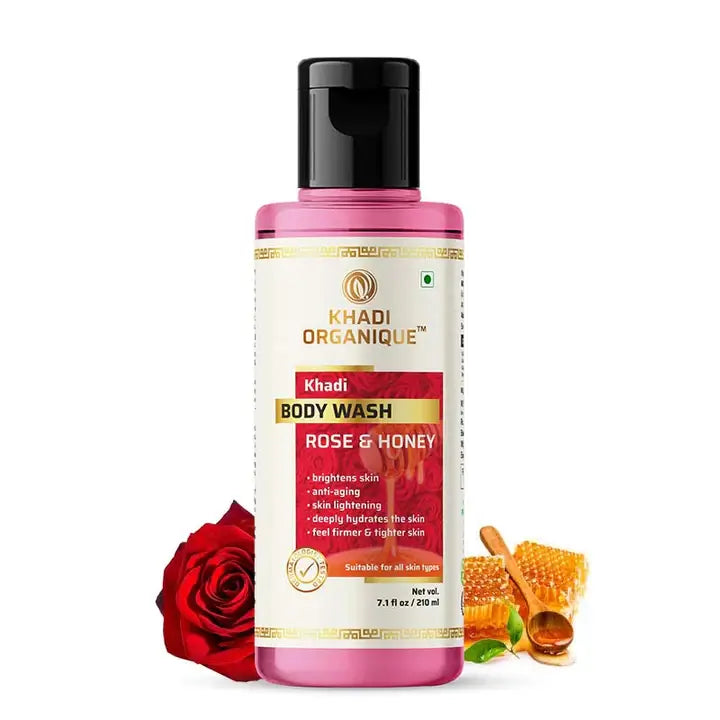 Khadi Organique Rose Honey Body Wash 210ml