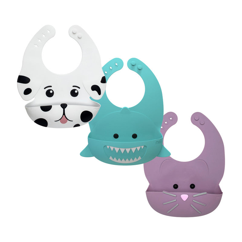 Melii Silicone Bib - Purple Cat