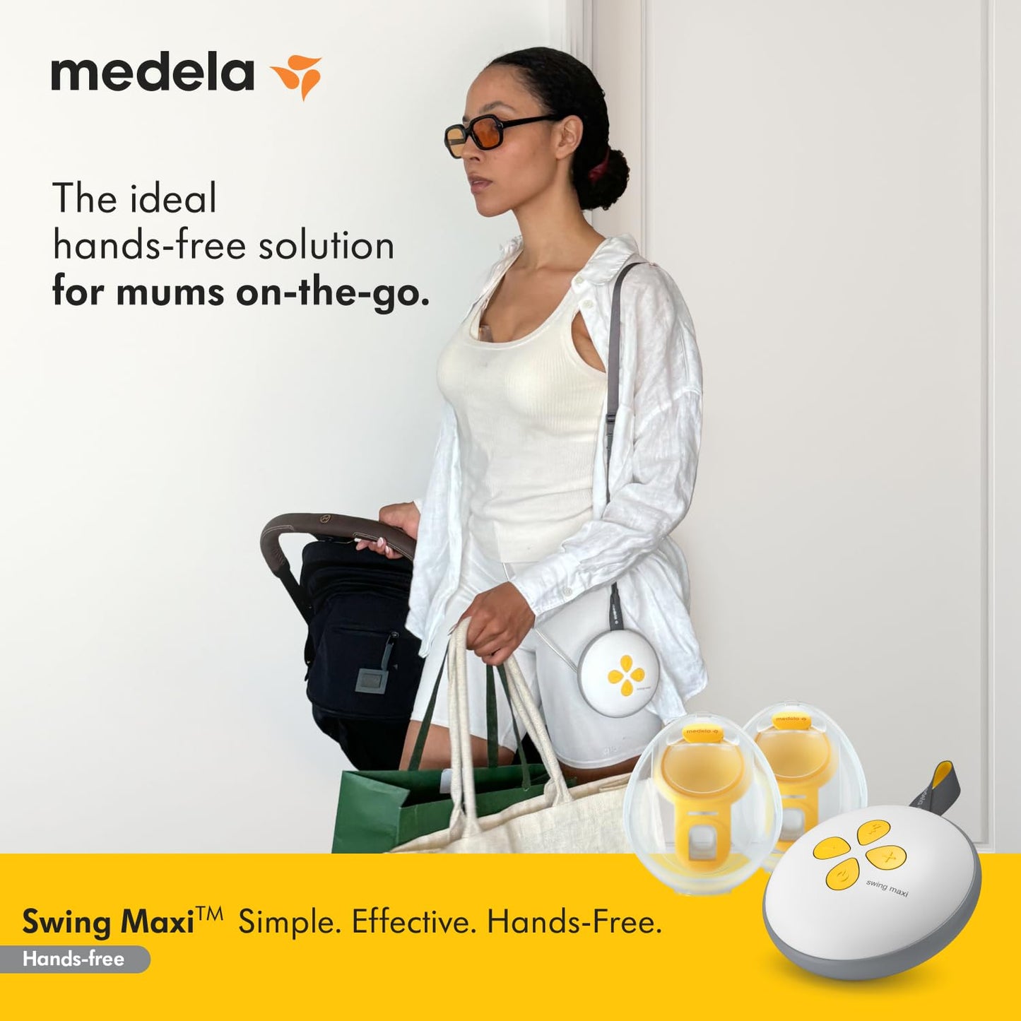 Medela Swing Maxi Hands-Free Double Electric Breast Pump - USB Charger