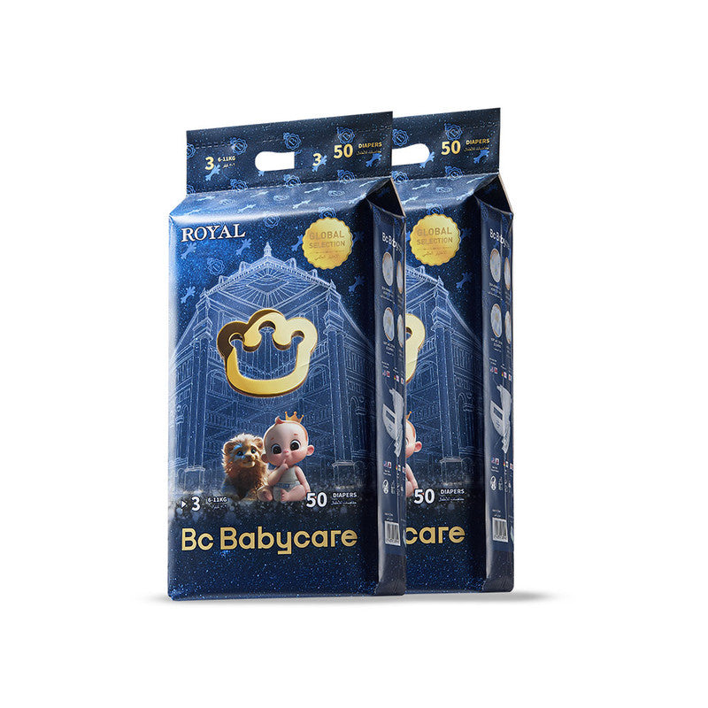 Babycare Royal Baby Diapers, Size 3, 6-11 kg, 100 Pieces, Pack of 2