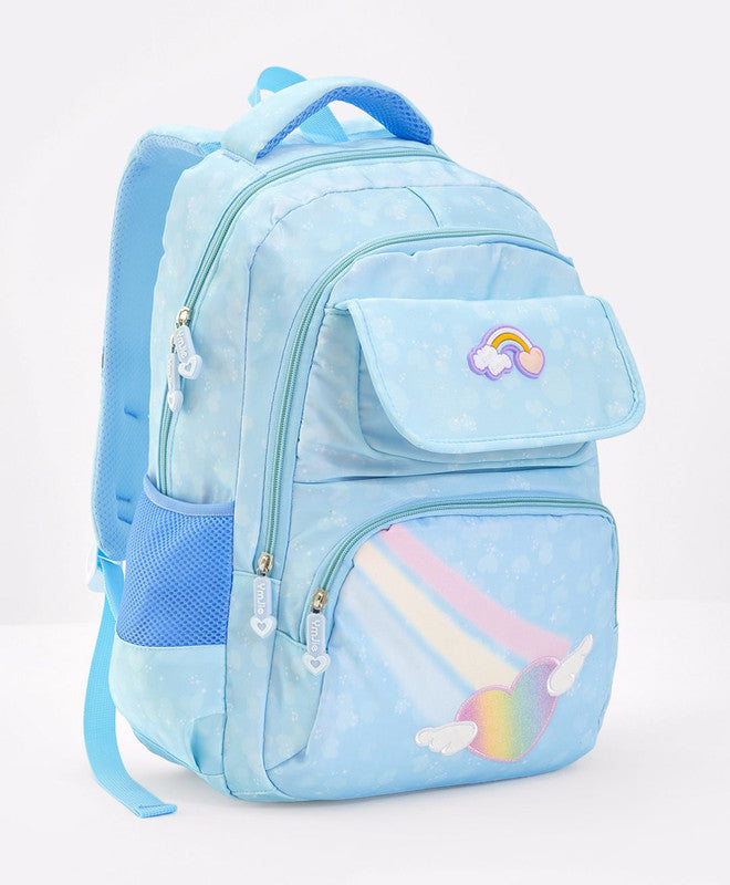 Bonfino Backpack, Rainbow Theme, Large Capacity, Waterproof, 6 Years+, 17 Inches - Assorted