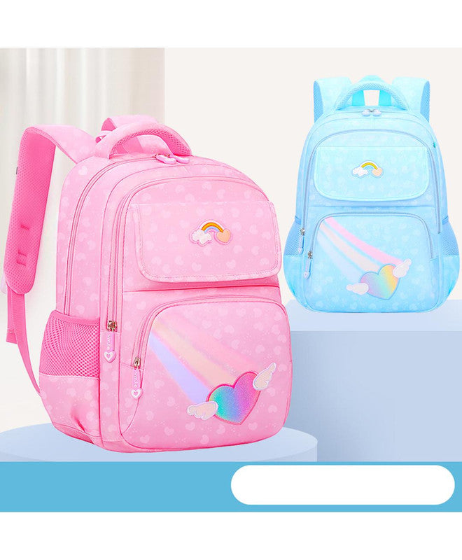 Bonfino Backpack, Rainbow Theme, Large Capacity, Waterproof, 6 Years+, 17 Inches - Assorted