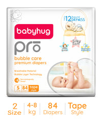 Babyhug Pro Bubble Care Premium Tape Style Diapers, Size 2, Small - 84 Pieces_1