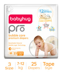 Babyhug Pro Bubble Care Premium Tape Style Diapers, Size 3, Medium - 25 Pieces_1
