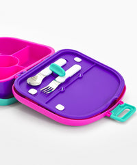 Bonfino Lunch Box, Leak-Resistant, Multi-Material Build, Durable, 3 Years+, 1300 mL, 24.3 x 21 x 7.7 cm - Pink and Purple_8
