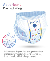 Bonfino Premium Pant Style Diapers, Best Absorbency, Hypoallergenic, Leak Guard, Overnight Diapers, Size 2, Small - 70 Pieces_6