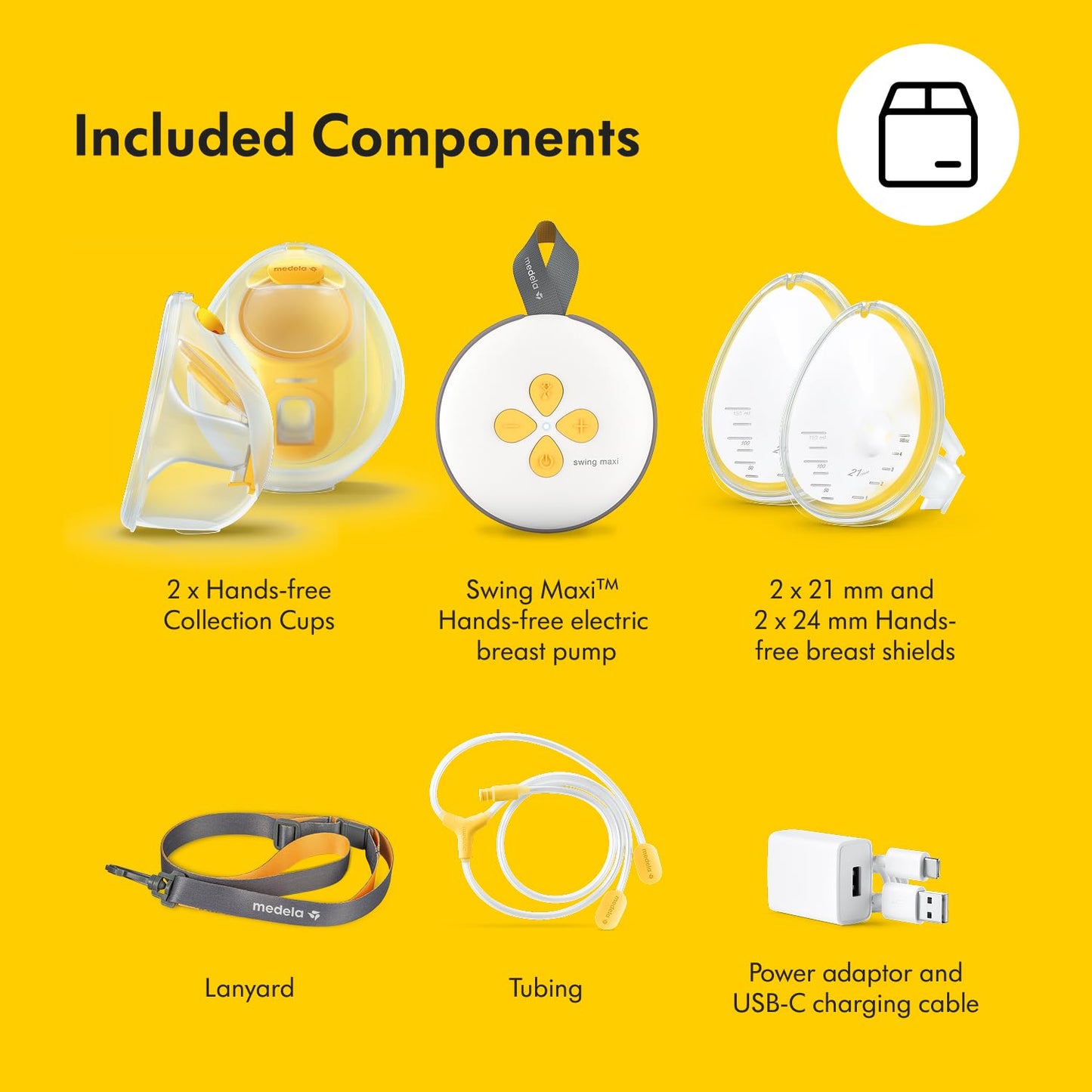 Medela Swing Maxi Hands-Free Double Electric Breast Pump - USB Charger