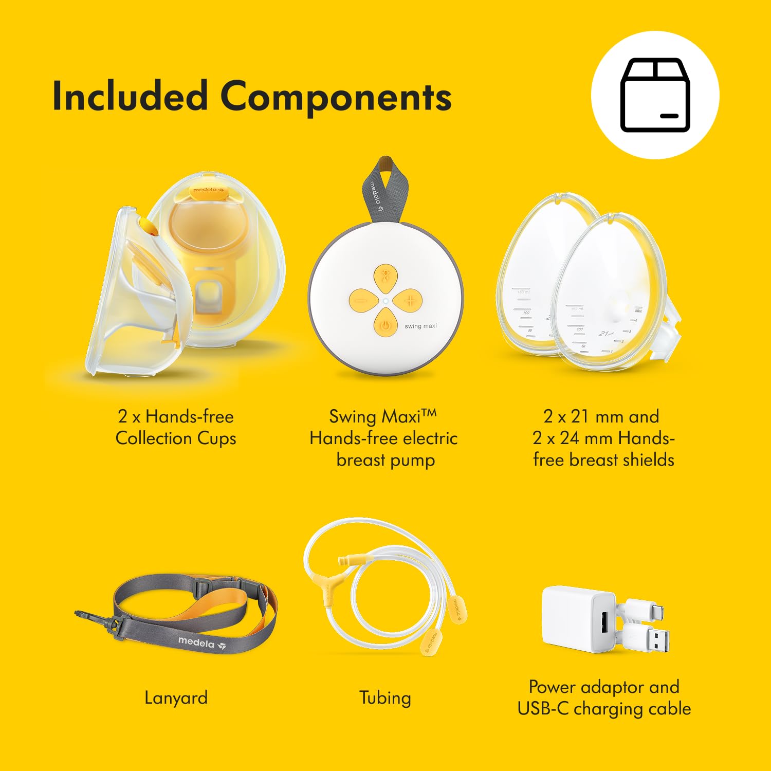 Medela Swing Maxi Hands-Free Double Electric Breast Pump - USB Charger