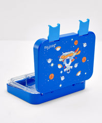 Bonfino Lunch Box, Astronaut Theme, Easy to Carry, Leak-Proof Lid, Microwave Safe, 3 Years+, 22 x 15.5 x 5cm - Blue_4