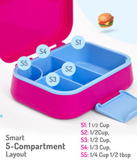 Bonfino Lunch Box with Spoon and Fork, Leak-Resistant Seal, Food-Grade PP and Silicone, Durable, 3 Years+, 1145 mL, 21.5 x 14.5 x 7.6 cm - Pink_3