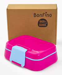 Bonfino Lunch Box with Spoon and Fork, Leak-Resistant Seal, Food-Grade PP and Silicone, Durable, 3 Years+, 1145 mL, 21.5 x 14.5 x 7.6 cm - Pink_7