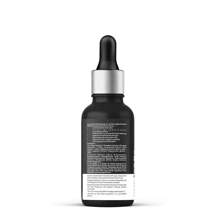 Khadi Organique Alpha Arbutin 2% + Hyaluronic Acid 1% 30ml