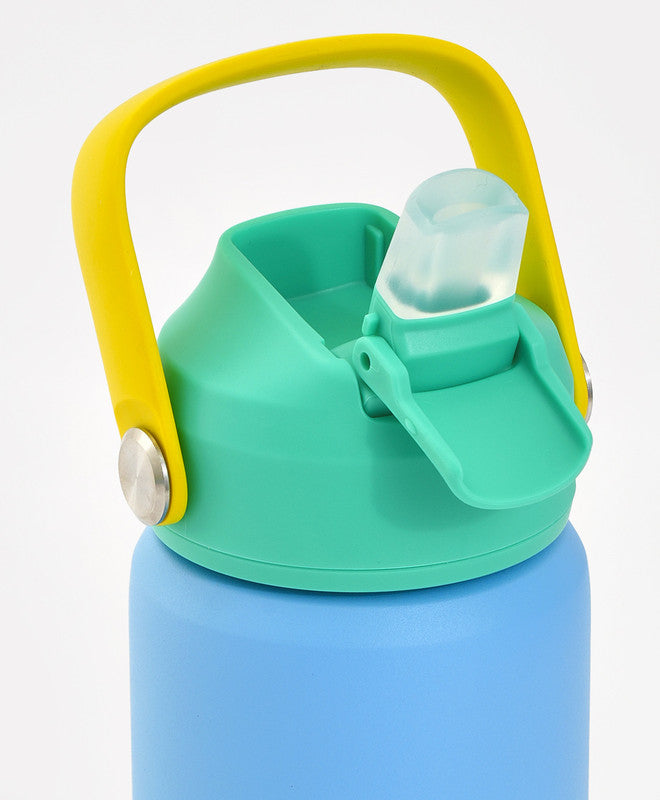 Bonfino Lunch Box with Bottle and Lunch Bag, Leak-Resistant, Multi-Material Build, Durable, 3 Years+, Blue and Green - 3 Pieces