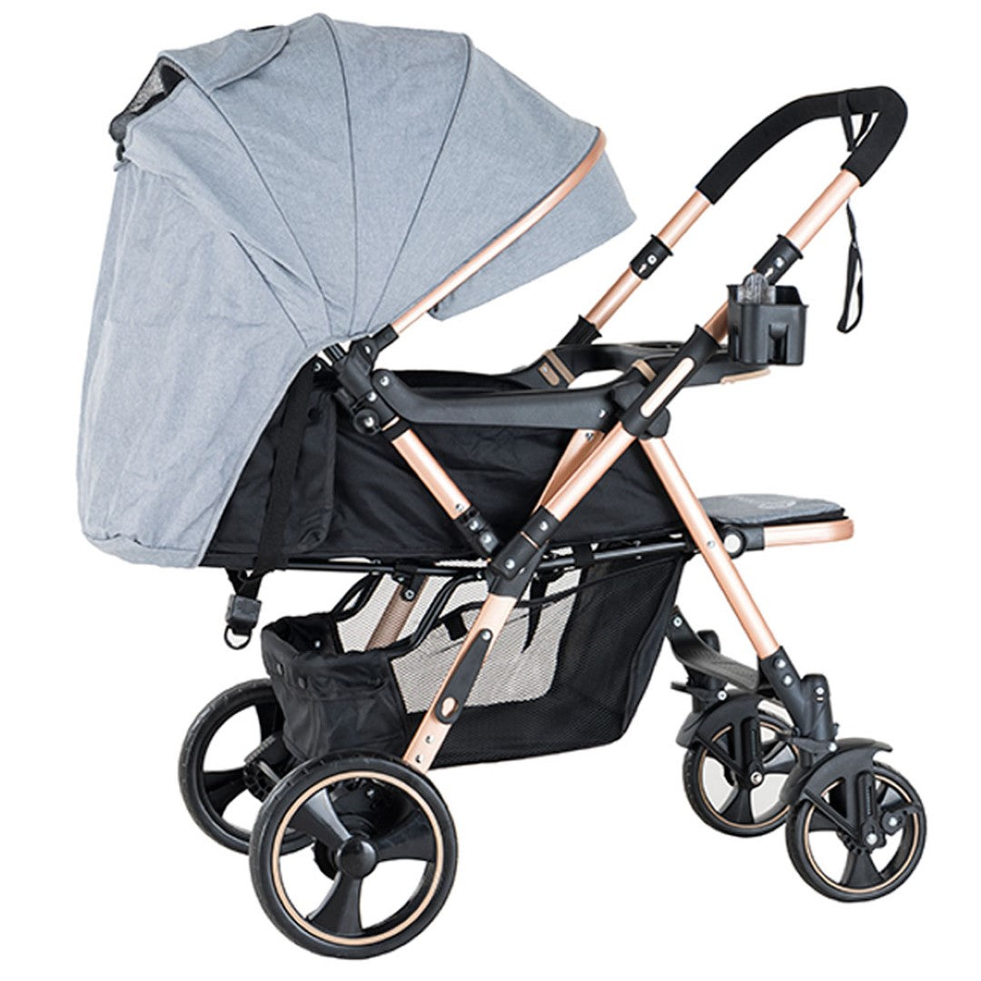 belecoo Infant Stroller High Landscape Fold Baby Stroller With Rubber Wheel Good Shock Absorption Baby Pram - Khaki