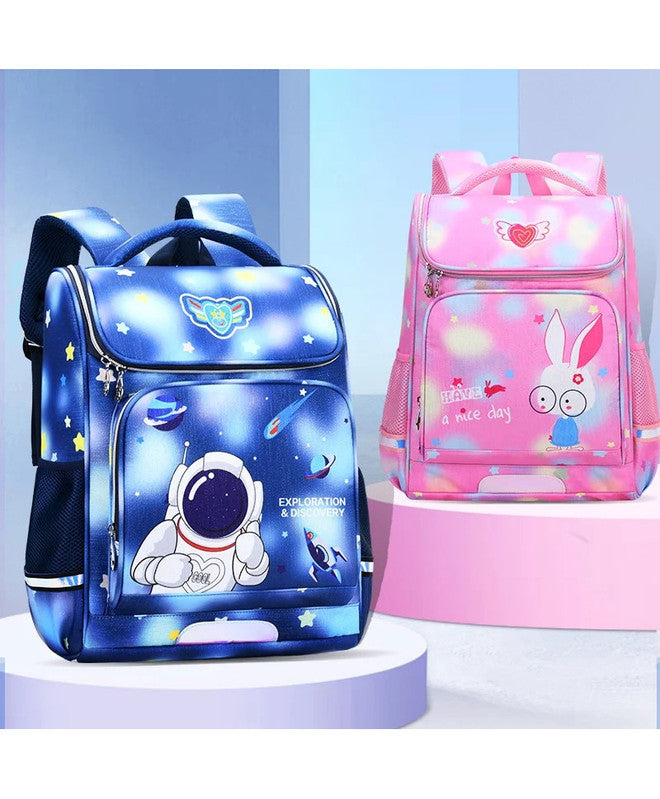 Bonfino School Bag Girl Themed, Padded Straps, Mesh Back, Bottle Holder, 6 Years+, Pink - 16 Inches