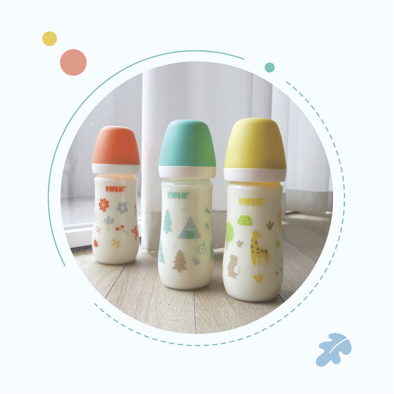 Farlin Wide Neck PP Feeding Bottle / 270ml  / yellow