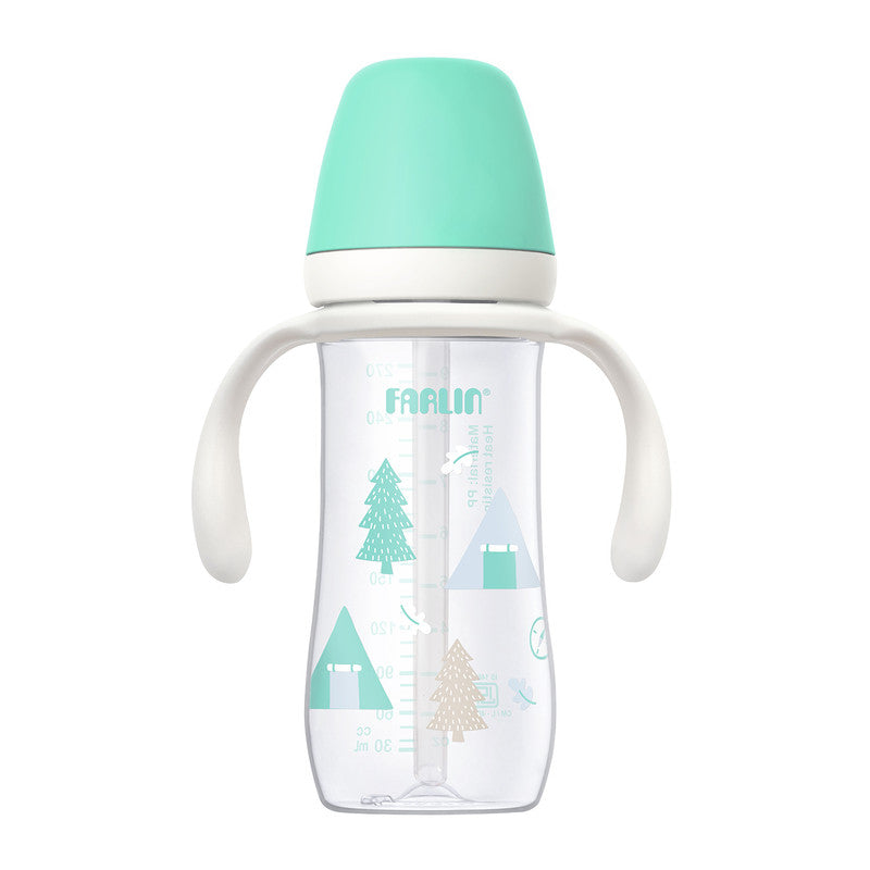 Wide Neck PP Drinkg Cup with Handle / 270ml  / green