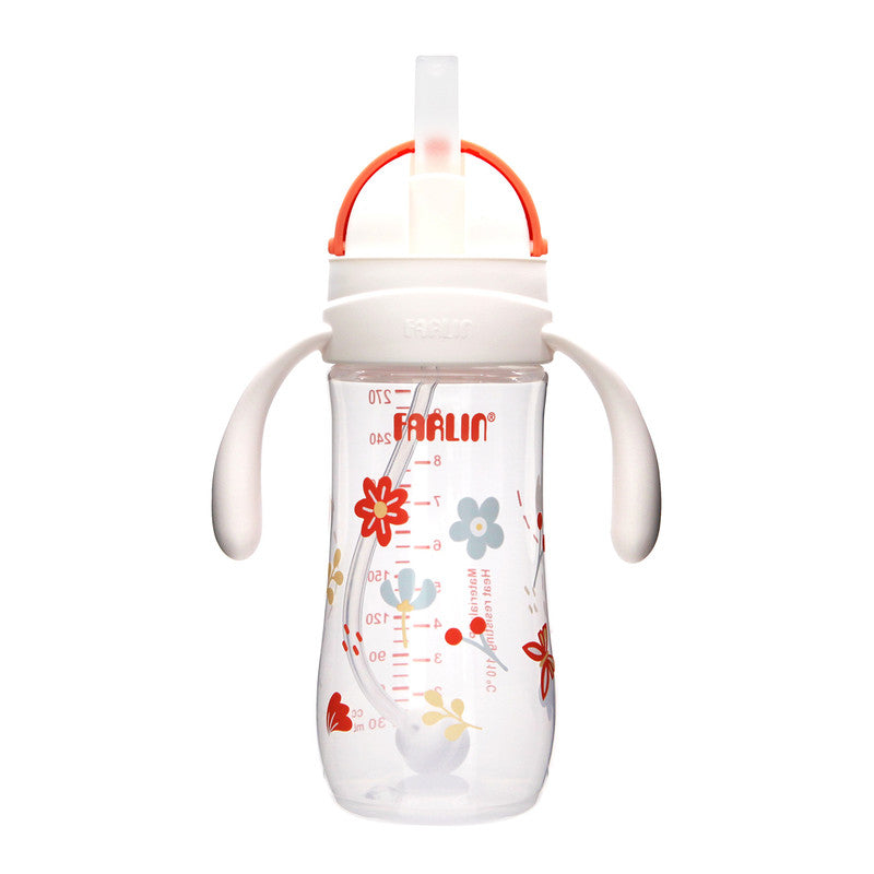 Farlin Wide Neck Practicing Drinkg Cup with Handle / 270ml - Orange