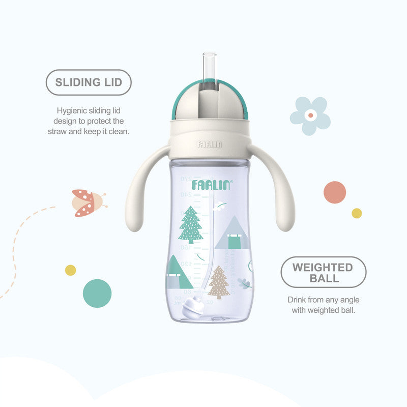 Farlin Wide Neck Practicing Drinkg Cup with Handle / 270ml - Yellow