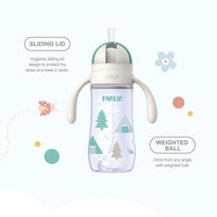 Farlin Wide Neck Practicing Drinkg Cup with Handle / 270ml - Orange_4