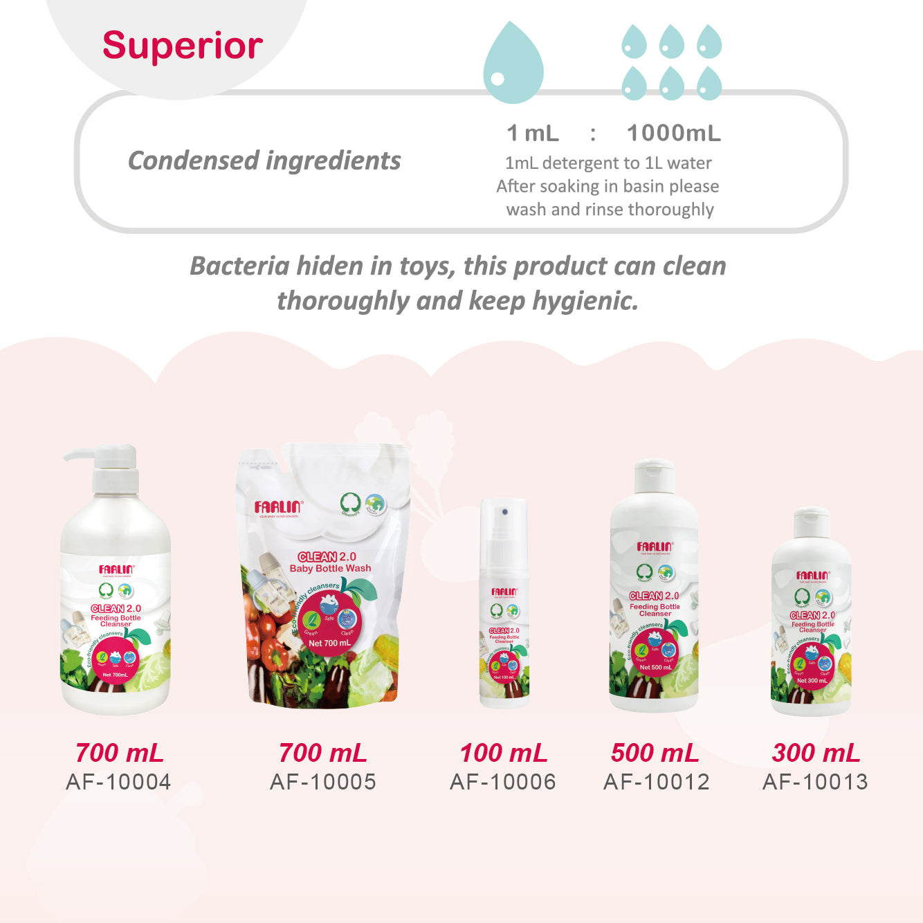 Farlin - Plant Based Natural Baby Bottle Wash - 700ml - 3 Pcs