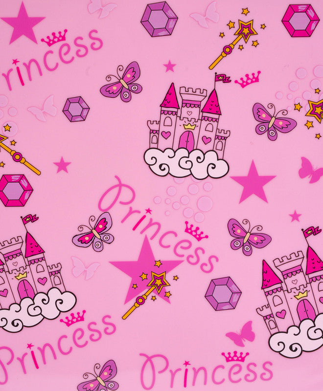 Bonfino Lunch Box, Leak-Resistant Seal, Food-Grade PP and Silicone, Durable, Princess Theme, 3 Years+, 1100 mL, 21.8 x 21.1 x 7.5 cm - Pink
