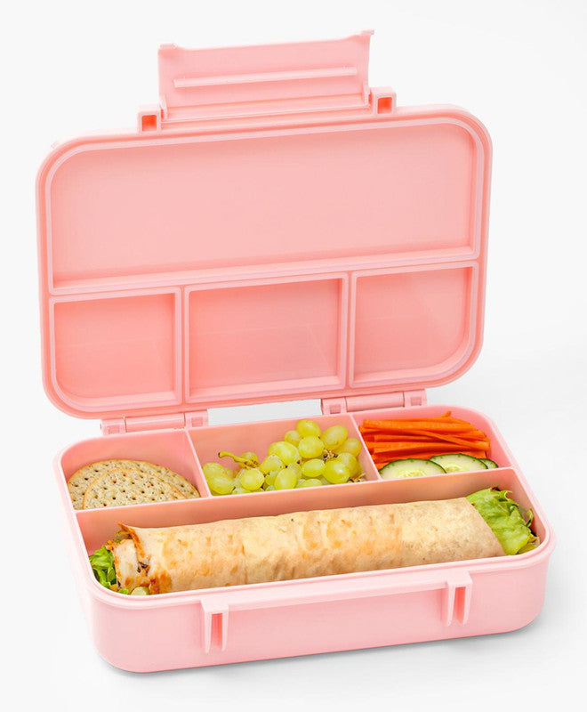 Bonfino Tritan Bento Lunch Box, BPA Free, Leak Resistant, 4 Compartments, 18.5x13x5cm, 585mL, 3 Years+ - Pink