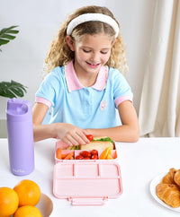 Bonfino Tritan Bento Lunch Box, BPA Free, Leak Resistant, 4 Compartments, 18.5x13x5cm, 585mL, 3 Years+ - Pink_4