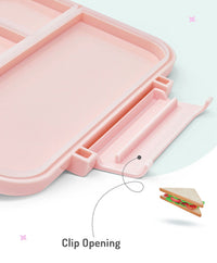 Bonfino Tritan Bento Lunch Box, BPA Free, Leak Resistant, 4 Compartments, 18.5x13x5cm, 585mL, 3 Years+ - Pink_7
