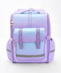 Bonfino School Bag, Night Reflective Light, S-Spine Curve Support, Heat-Dissipating Mesh Back, 6 Years+, Purple - 17 Inches_1